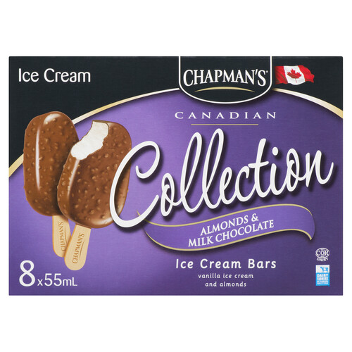Chapman's Ice Cream Bars Vanilla With Milk Chocolate And Almonds 8 x 55 ml