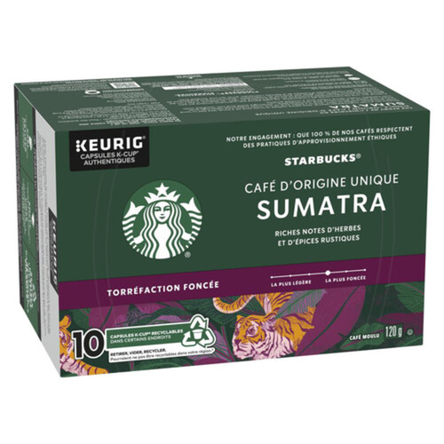 Starbucks Coffee Pods Sumatra Dark Roast Single-Origin 10 K-Cups 