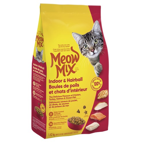 Meow Mix Dry Cat Food Indoor & Hairball 1.42 kg 