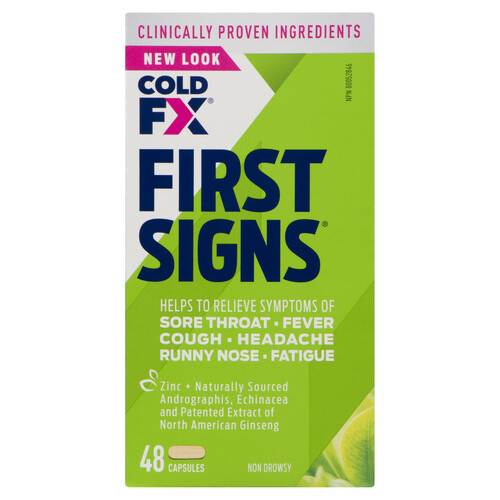 Cold-FX First Signs Flu Relief Cold Medicine 48 Capsules