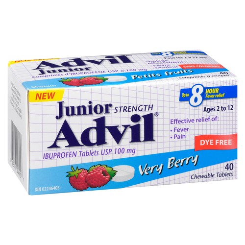 Children's Advil Dye-Free Chewable Tablets Very Berry 40 EA