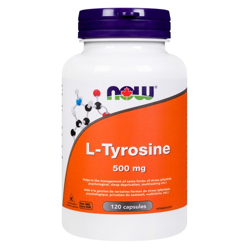 Now L-Tyrosine 500 mg Capsules 120 Count