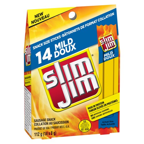 Slim Jim Sausage Snack Meat Stick Mild 112 g