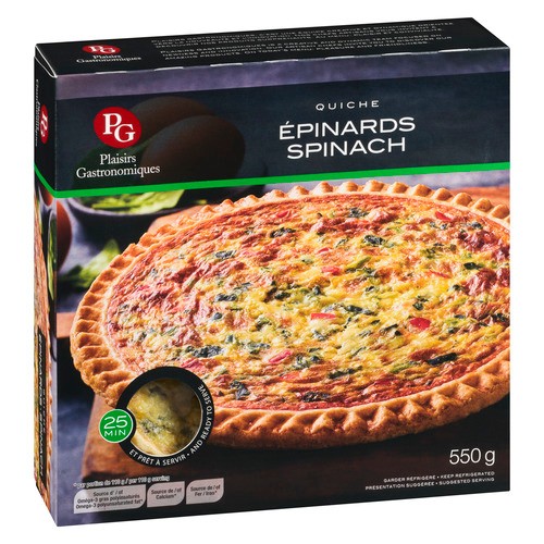 Plaisirs Gastronomiques Spinach Quiche 550 g
