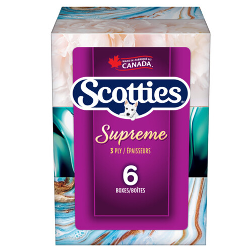 Scotties Supreme Facial Tissues 3 Ply 6 x 88 Sheets 