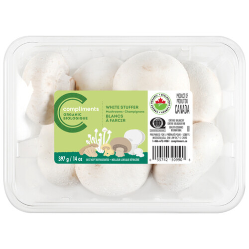 Compliments Organic Mushrooms White Stuffing 397 g