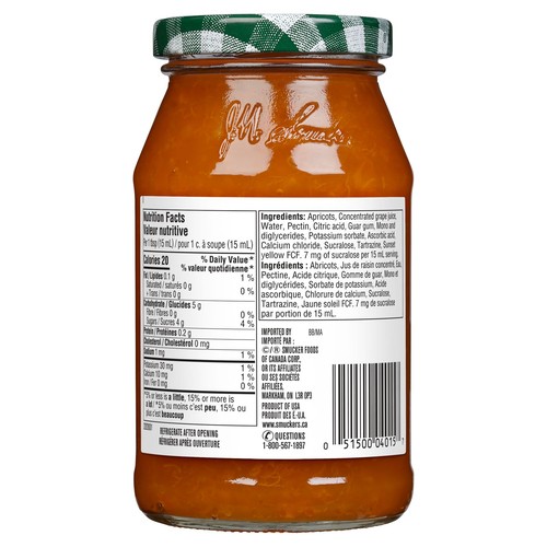 Smucker's No Sugar Added Apricot Spread 310 ml