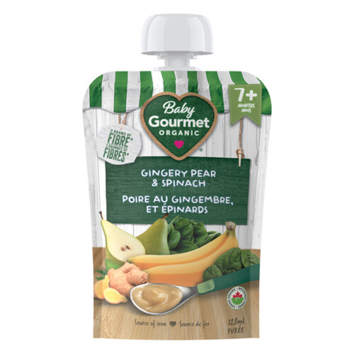 Baby Gourmet Organic Puree Gingery Pear & Spinach 128 ml