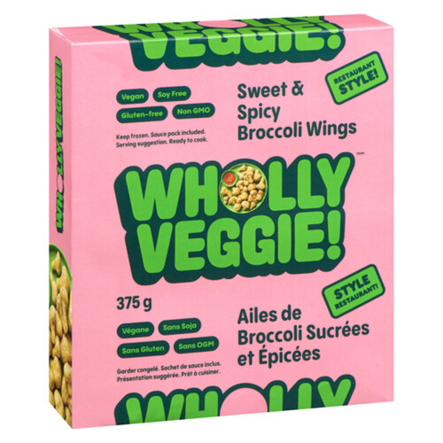 Wholly Veggie! Gluten-Free Frozen Broccoli Wings Sweet & Spicy 374 g