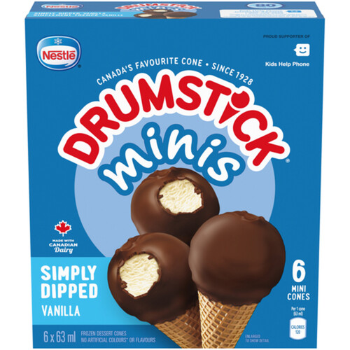 Drumstick Ice Cream Minis Simply Dipped Vanilla Caramel 6 x 63 ml