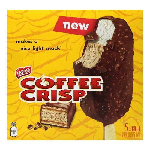 Nestlé Coffee Crisp Frozen Dessert Bars 5 x 80 ml