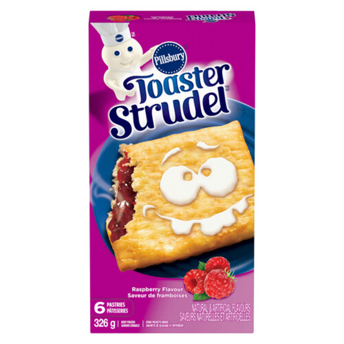 Pillsbury Toaster Strudel Breakfast Pastries Raspberry 6 Pack 326 g