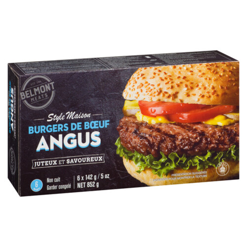 Belmont Homestyle Frozen Burgers Angus Beef 852 g