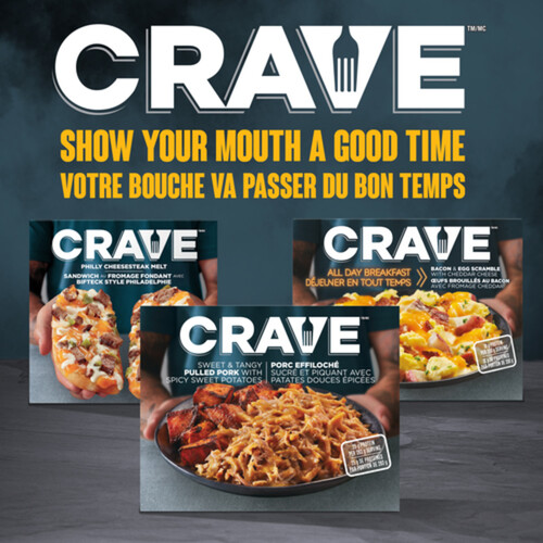 CRAVE Frozen Meal Sweet & Tangy Pulled Pork With Spicy Sweet Potatoes 283 g