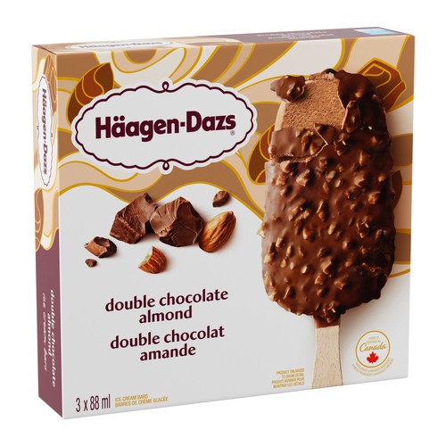 Häagen-Dazs Ice Cream Bars Double Chocolate Almond 3 x 88 ml