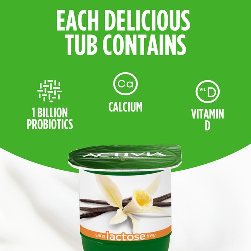 Activia Lactose-Free Probiotics Yogurt Vanilla 8 x 100 g