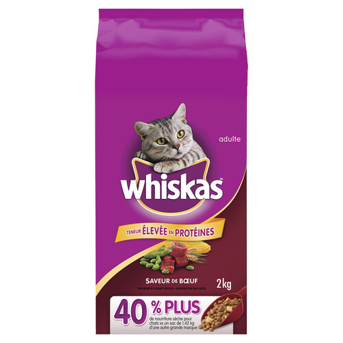 Whiskas Dry Cat Food Beef Selections Natural Beef Flavour 2kg