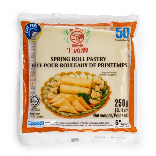 Oxhead Spring Roll Pastry 5-Inch Square 50 Sheets 250 g