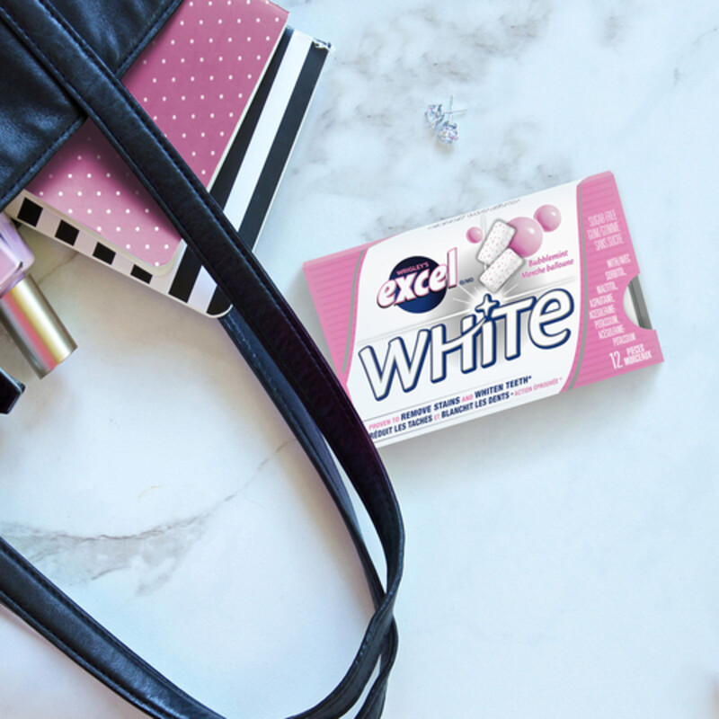 Excel White Bubblemint Teeth Whitening Chewing Gum 12 Pieces 1 Pack