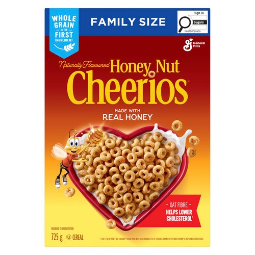 Cheerios Cereal Honey Nut Whole Grains Family Size 725 g