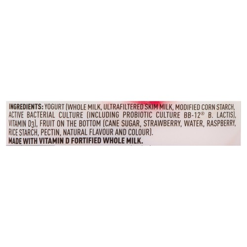 Iögo 2.8% Yogurt Fruit On The Bottom Strawberry-Raspberry 500 g