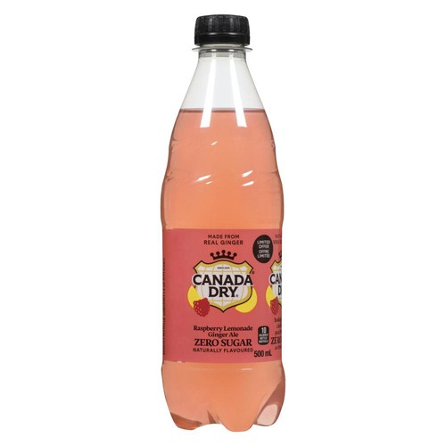 Canada Dry Ginger Ale Zero Sugar Raspberry Lemonade 500 ml (bottle)