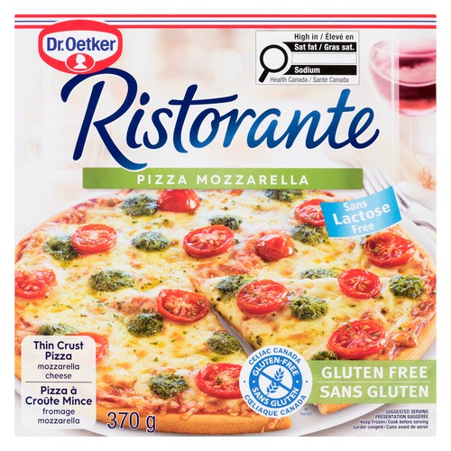 Dr. Oetker Ristorante Gluten-Free Frozen Pizza Vegetarian Mozzarella 370 g
