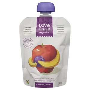 Love Child Organics Baby Food Apple, Banana & Blueberry 128 ml