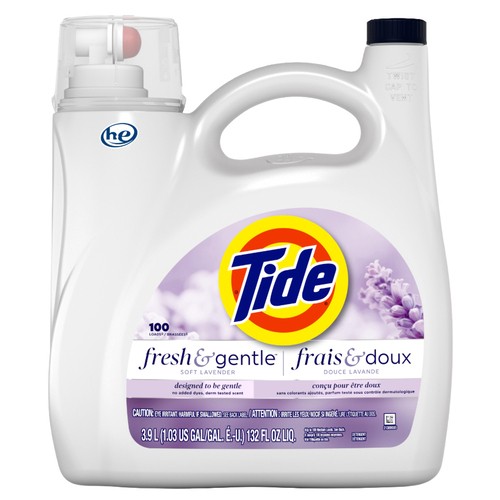 Tide Liquid Laundry Detergent Freah & Gentle Soft Lavender 3.9 L