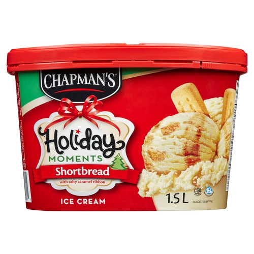 Chapmans Holiday Shortbread Ice Cream With Salted Caramel Ribbons 1.5 L