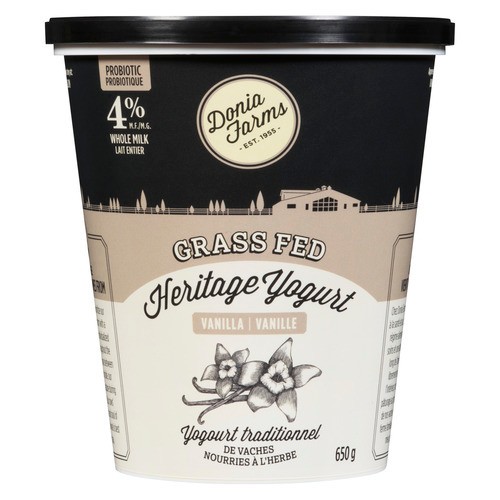 Donia Farms Grass Fed 4% Yogurt Vanilla 650 g