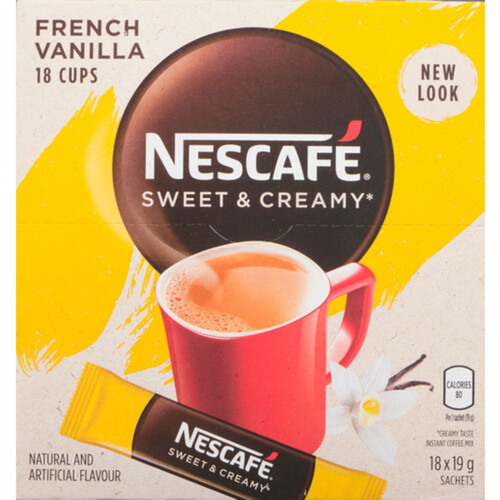 Nescafé Instant Coffee Sweet & Creamy French Vanilla 18 x 19 g