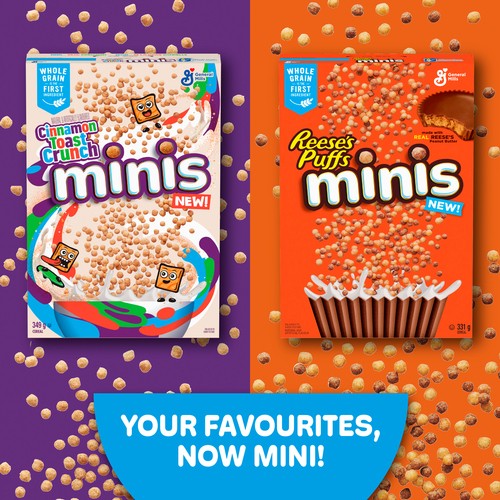 Reese's Puffs Minis Breakfast Cereal Peanut Butter Chocolate Whole Grains 331 g