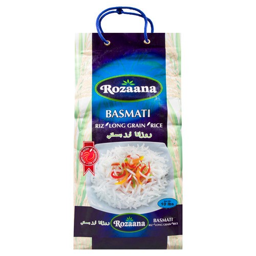 Rozaana Rice Long Grain Basmati 4.54 kg