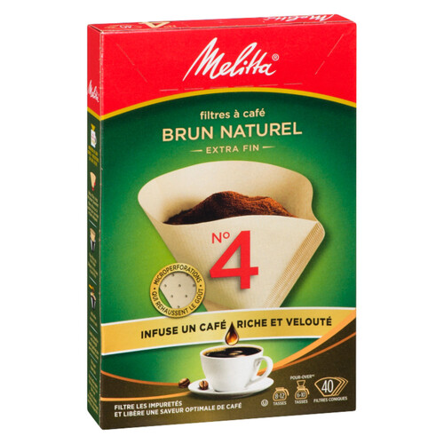 Voilà Melitta Coffee Filters No 4 Natural Brown 40 EA