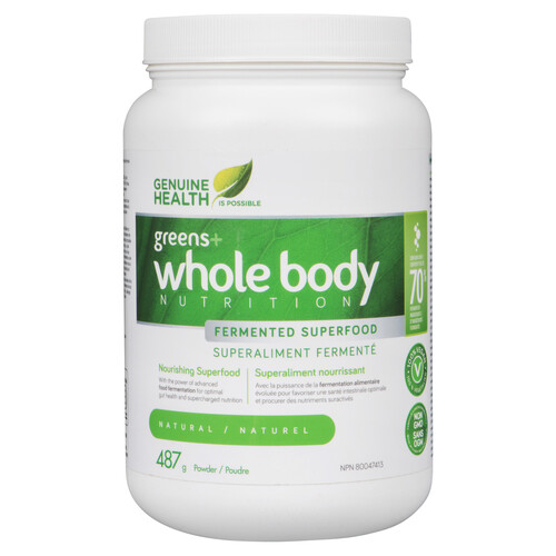 Genuine Health Greens+ Fermented Superfood Powder Whole Body Nutrition Natural 487 g