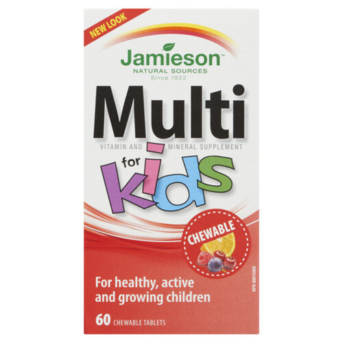 Jamieson Multi Vitamin & Mineral Supplement For Kids Chewable Tablets 60 Count