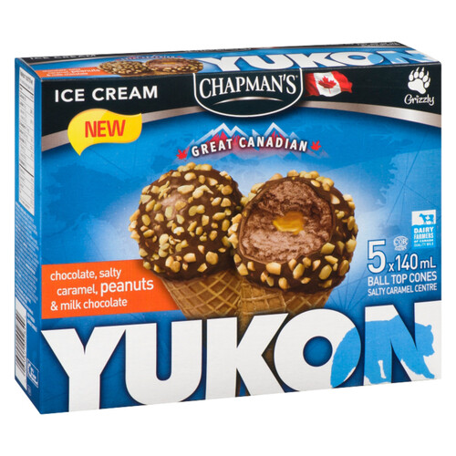 Chapman's Yukon Caribou Ice Cream Bars Chocolate & Caramel Crunch 5 x 140 ml