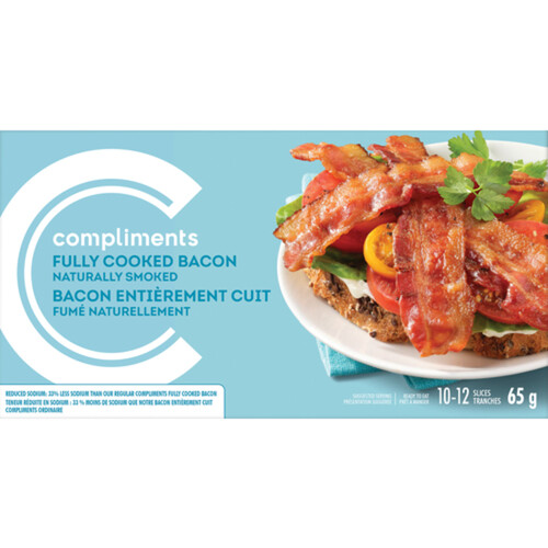 Compliments Bacon Fully Cooked Naturally Smoked 65 g
