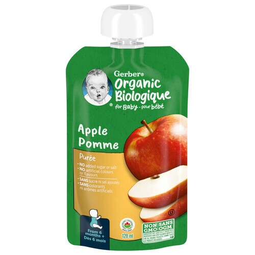 Gerber Organic Baby Food Purée Apple 128 ml
