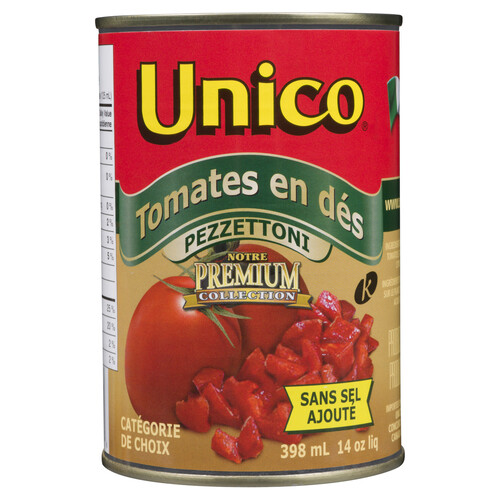 Unico Premium Diced Tomatoes No Salt Added Pezzettoni 398 ml