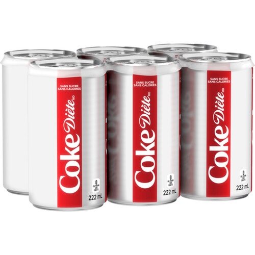 Coke Diet Mini Sleek 6 x 222 ml (cans) - Voilà Online Groceries & Offers