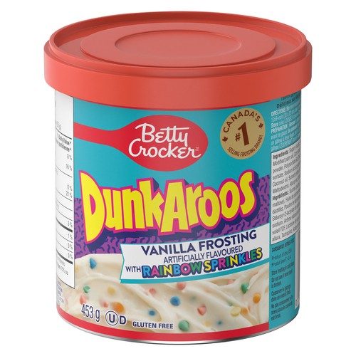 Betty Crocker Dunkaroos Gluten-Free Frosting Vanilla With Rainbow Sprinkles 453 g
