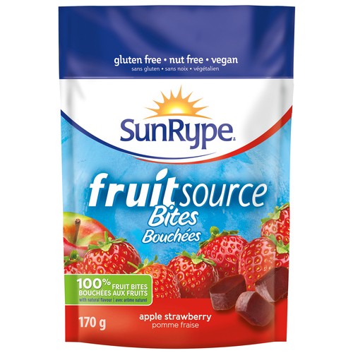 SunRype Fruitsource 100% Fruit Bites Apple Strawberry 170 g