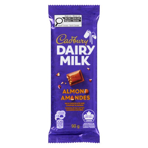 Cadbury Dairy Milk Chocolate Bar With Almonds 90 g