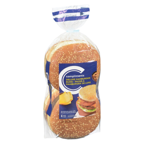 Compliments Hamburger Bun Deluxe Sesame Seed 4 x 78 g