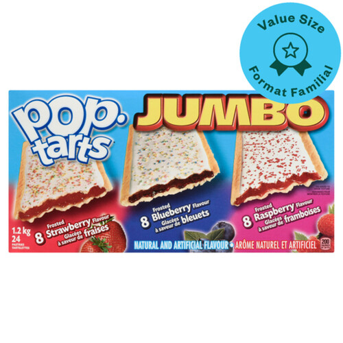 Kellogg's Pop Tarts Variety Jumbo  Strawberry, Blueberry,&  Rasberry 1.2 kg