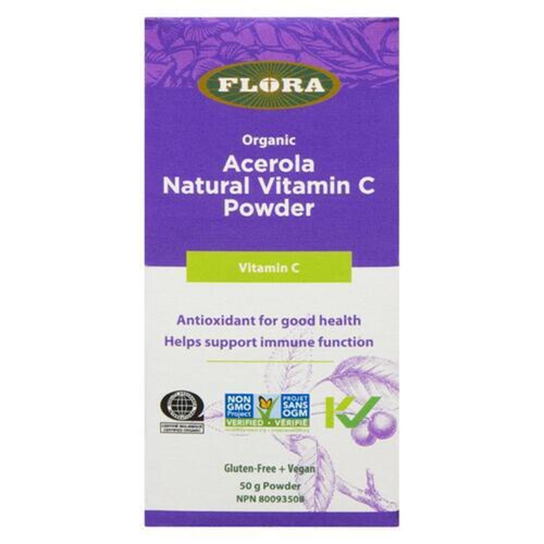 Flora Organic Vegan Acerola Natural Vitamin C Powder 50 g