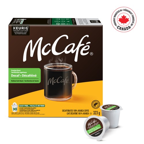 McCafé Coffee 100% Decaffeinated Arabica Premium Roast Medium Dark Roast 30 K-Cup Pods 323 g