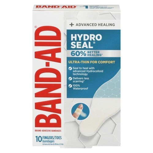 Band Aid Hydro Seal Adhesive Bandages Thin Fingers & Toes 10 Count